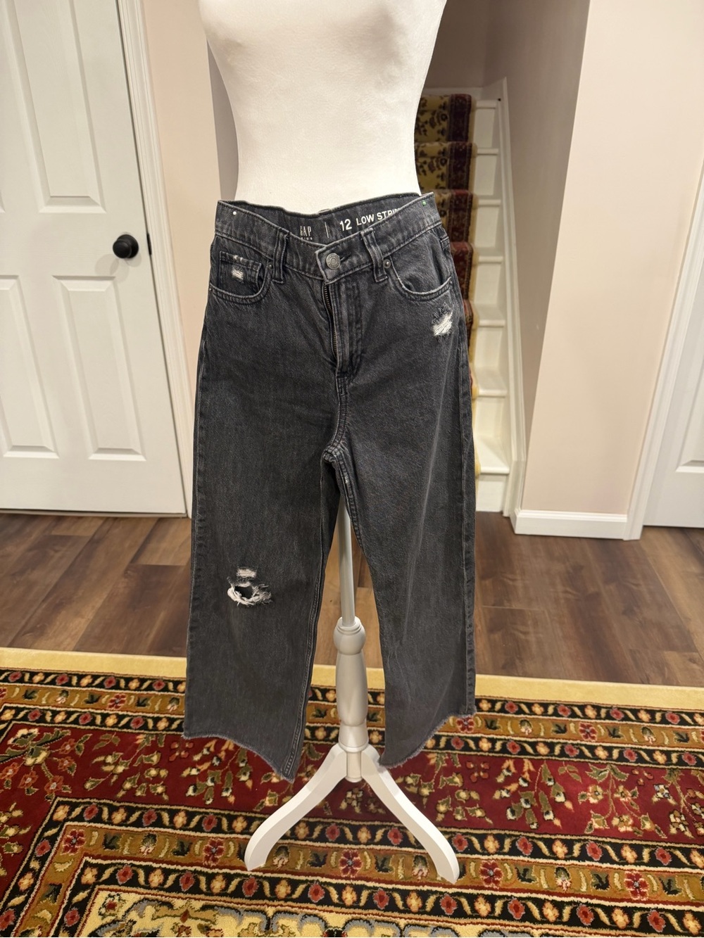 GAP Kids Low Rise Distressed Black Jeans